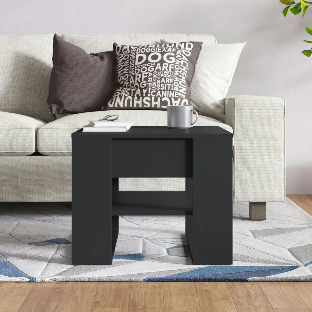 Coffee Table Black 55.5x55x45 cm Engineered Wood 810909