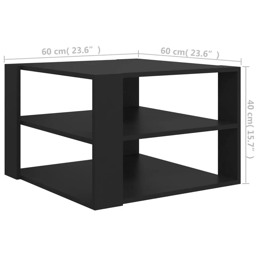 Coffee Table Black 60x60x40 cm Engineered Wood 806320