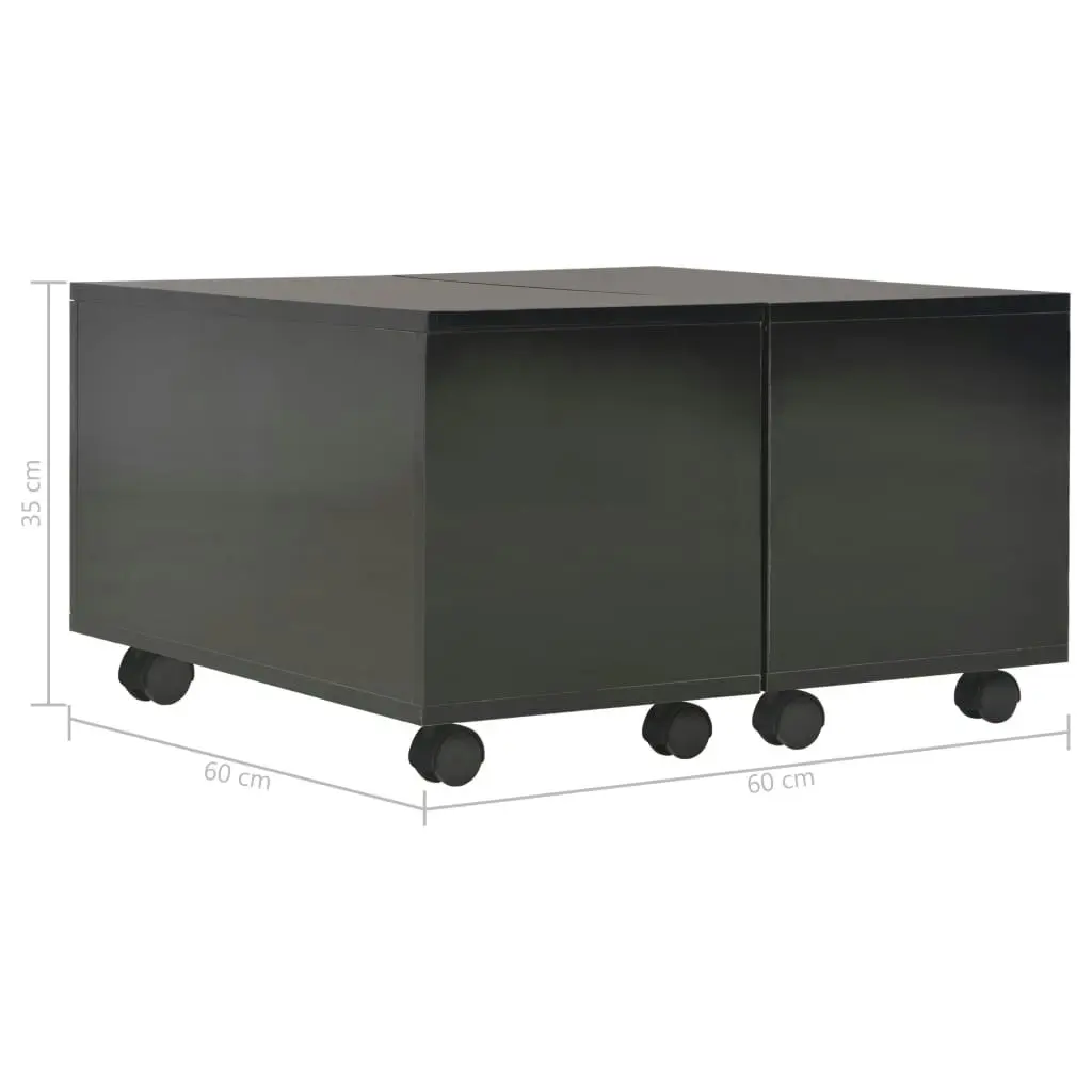 Coffee Table High Gloss Black 60x60x35 cm Engineered Wood 283722