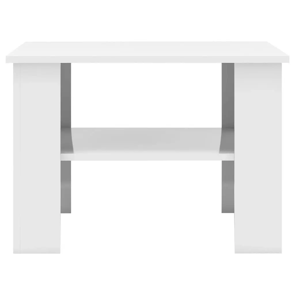 Coffee Table High Gloss White 60x60x42 cm Engineered Wood 800213