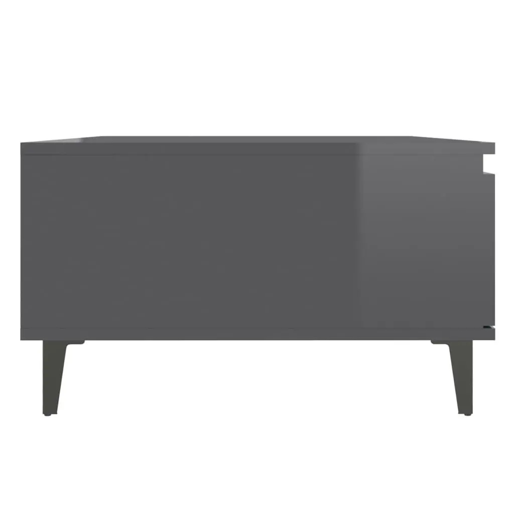 Coffee Table High Gloss Grey 90x60x35 cm Engineered Wood 806012