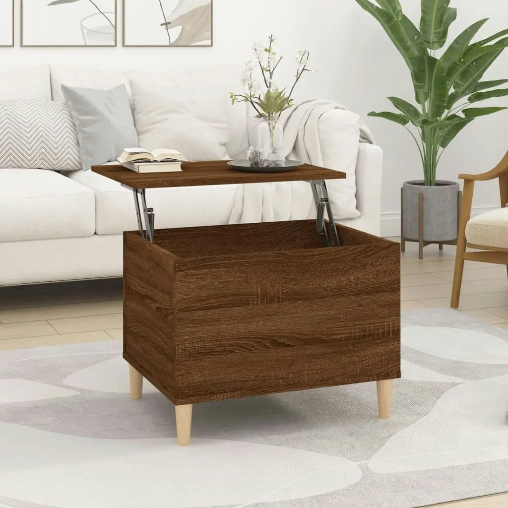 Coffee Table Brown Oak 60x44.5x45 cm Engineered Wood 819571