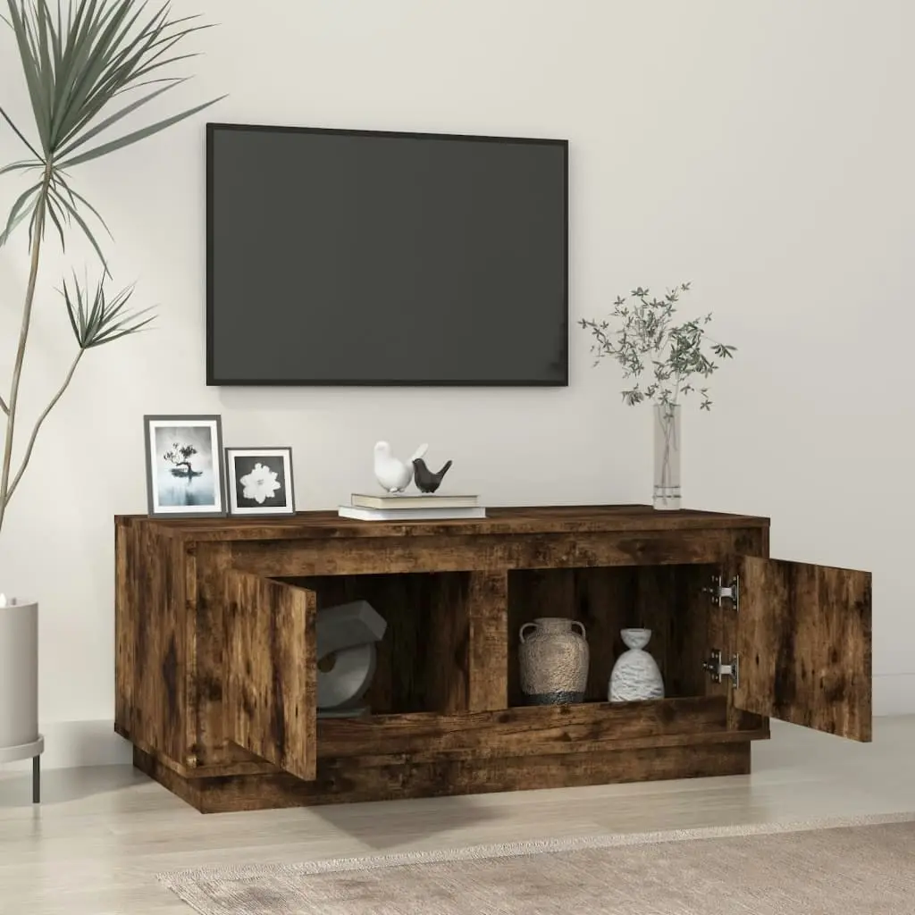 Coffee Table Smoked Oak 102x50x44 cm Engineered Wood 819881