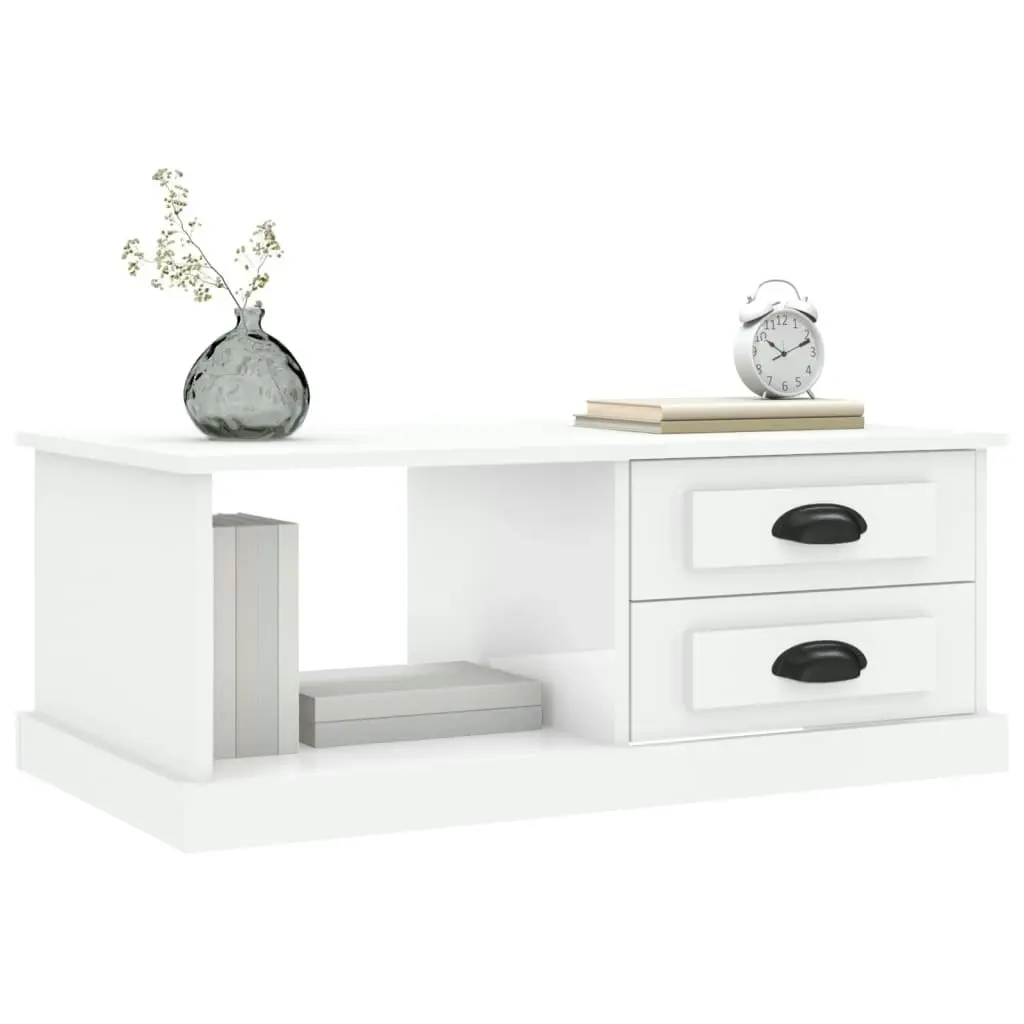 Coffee Table High Gloss White 90x50x35 cm Engineered Wood 816242