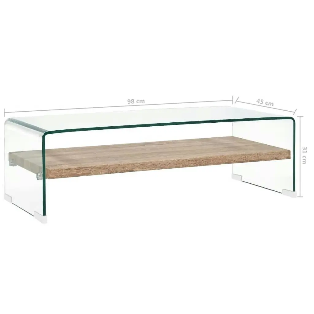 Coffee Table Clear 98x45x31 cm Tempered Glass 284743