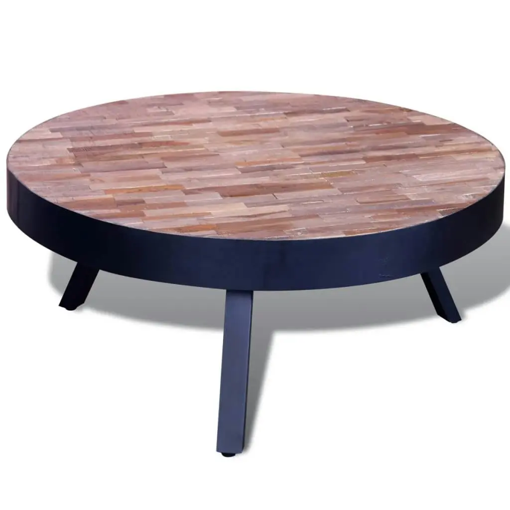 Coffee Table Round Reclaimed Teak Wood 241714