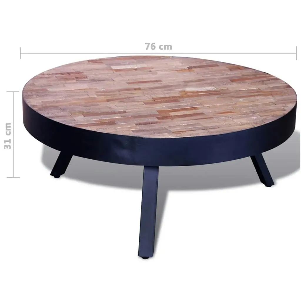 Coffee Table Round Reclaimed Teak Wood 241714