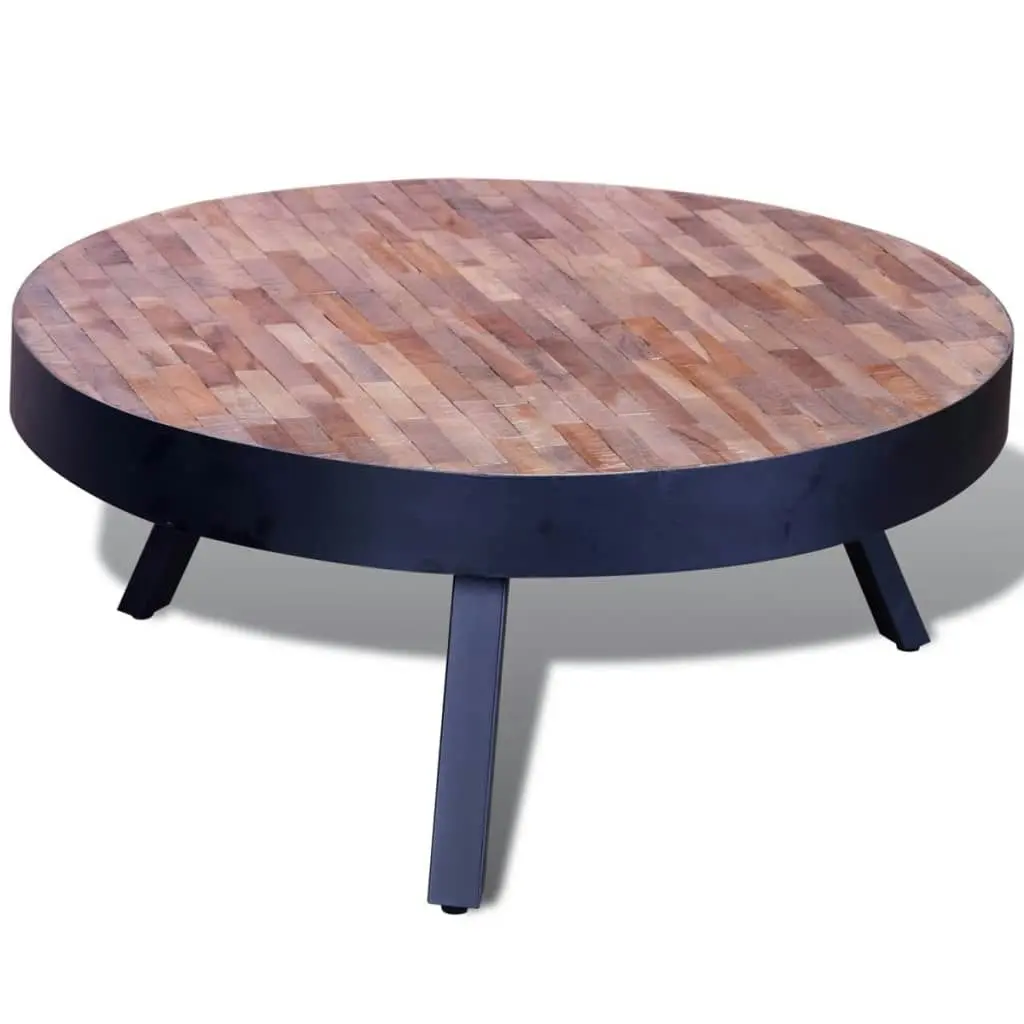 Coffee Table Round Reclaimed Teak Wood 241714