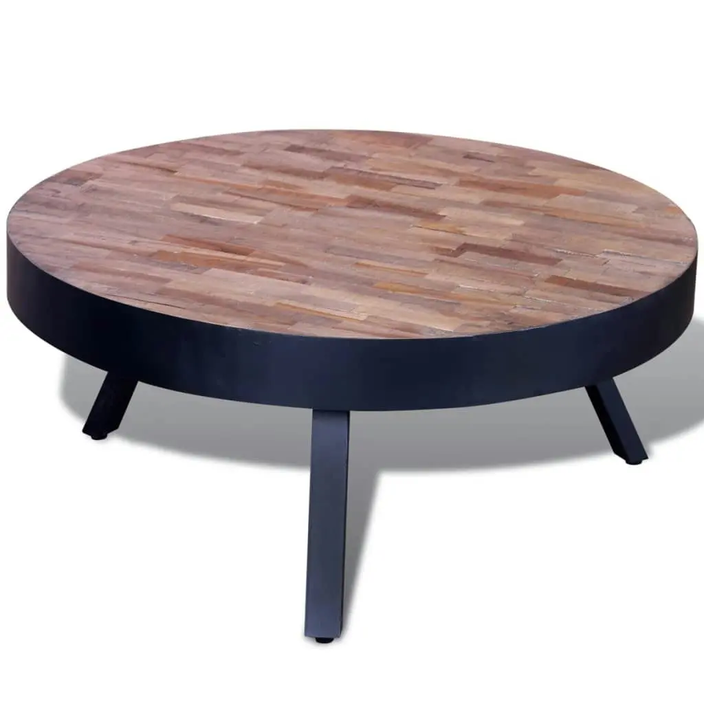 Coffee Table Round Reclaimed Teak Wood 241714