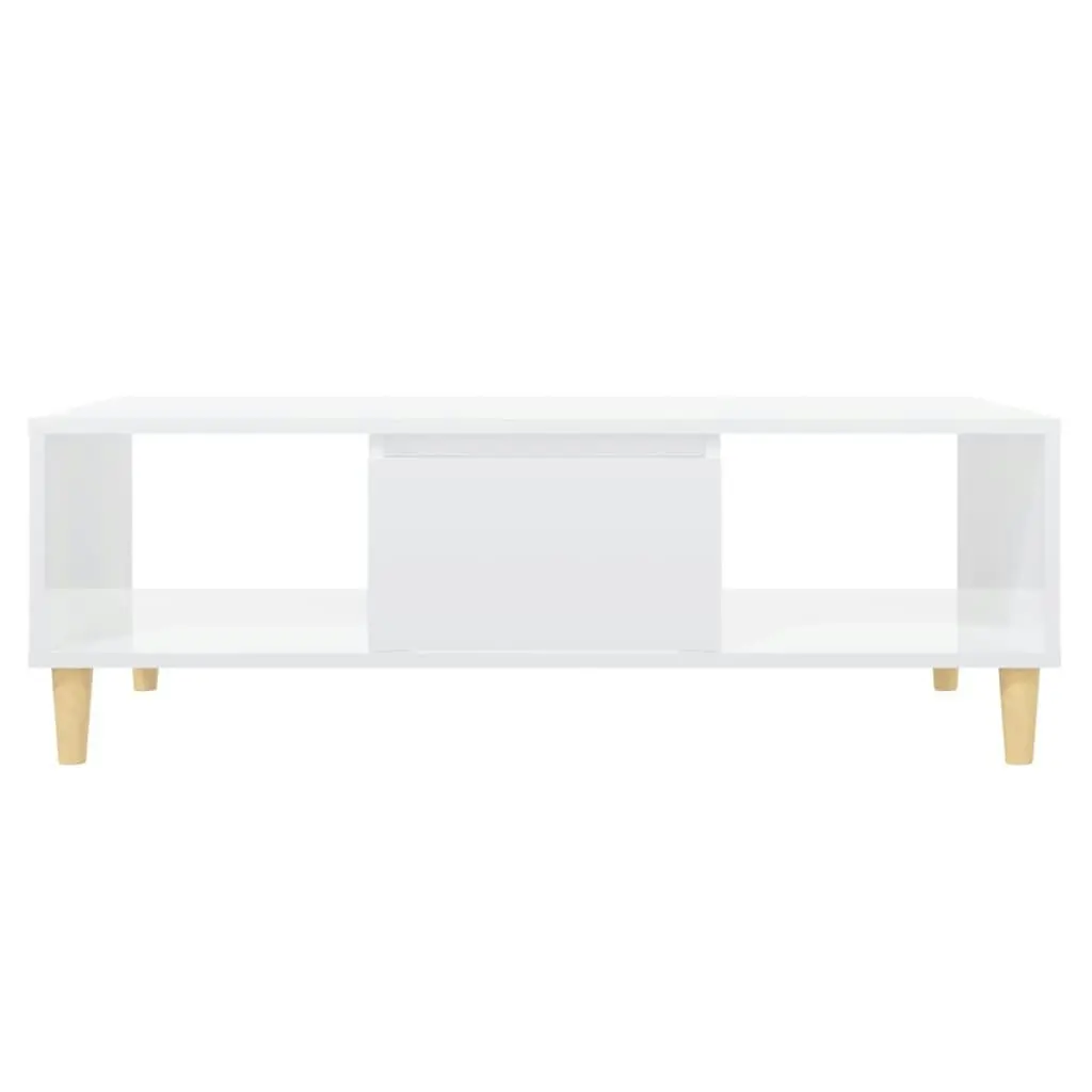 Coffee Table High Gloss White 103.5x60x35 cm Engineered Wood 806019