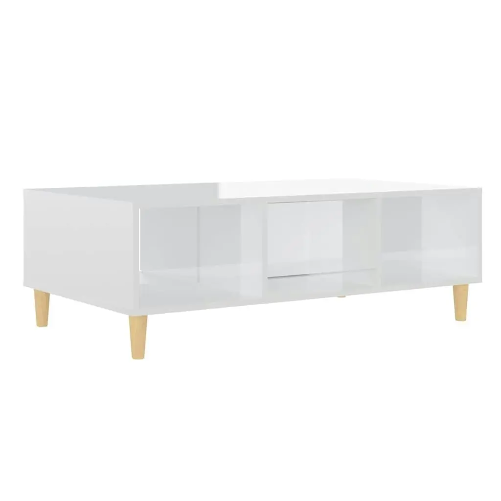 Coffee Table High Gloss White 103.5x60x35 cm Engineered Wood 806019