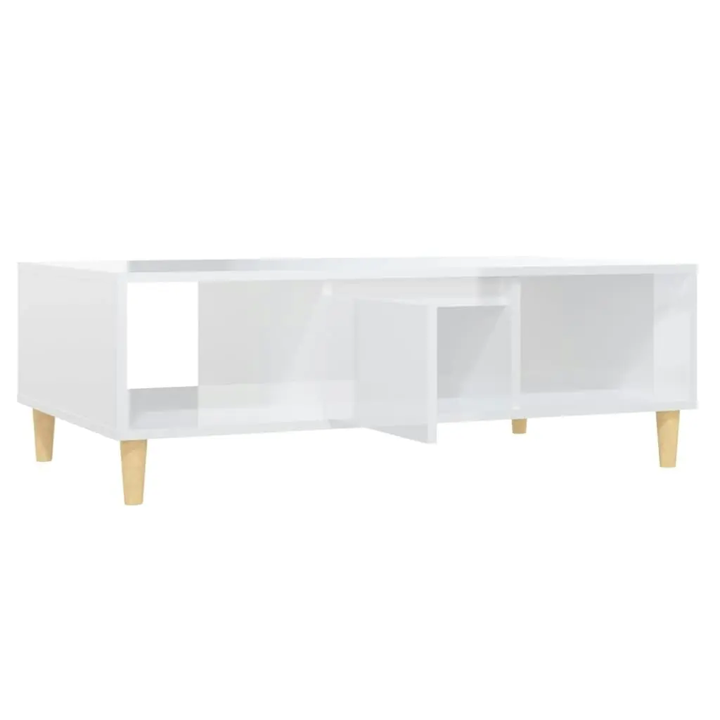 Coffee Table High Gloss White 103.5x60x35 cm Engineered Wood 806019