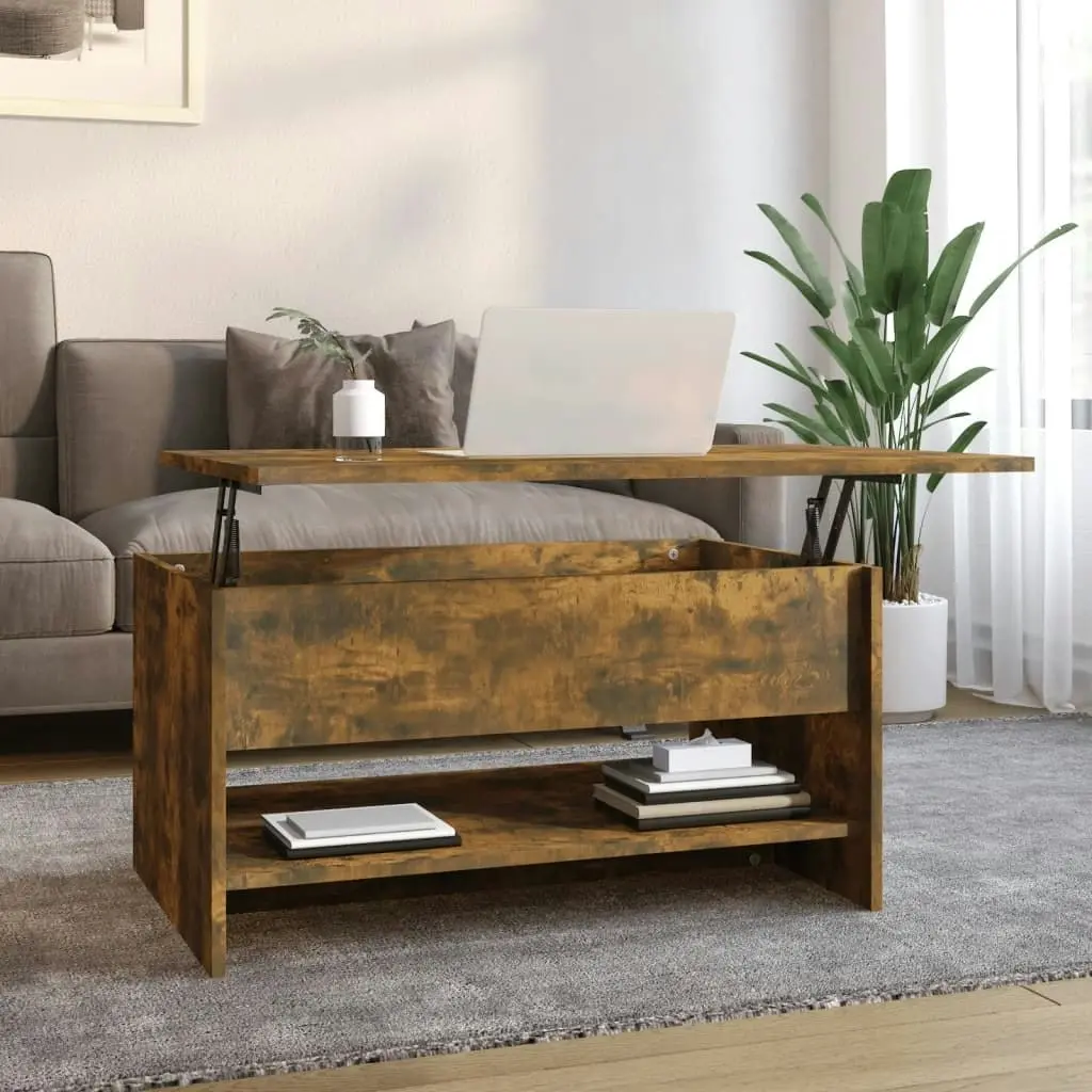 Coffee Table Smoked Oak 80x50x40 cm Engineered Wood 819296