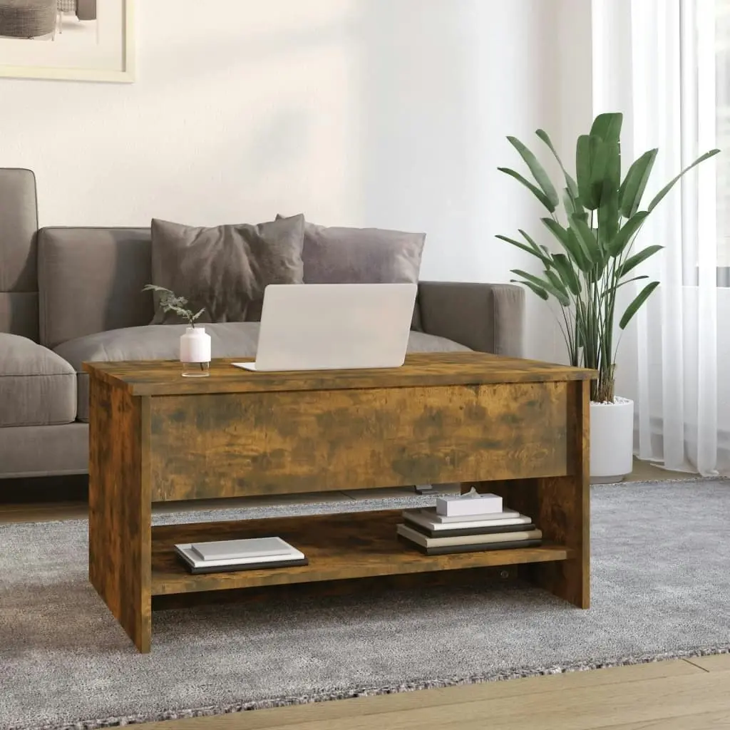 Coffee Table Smoked Oak 80x50x40 cm Engineered Wood 819296