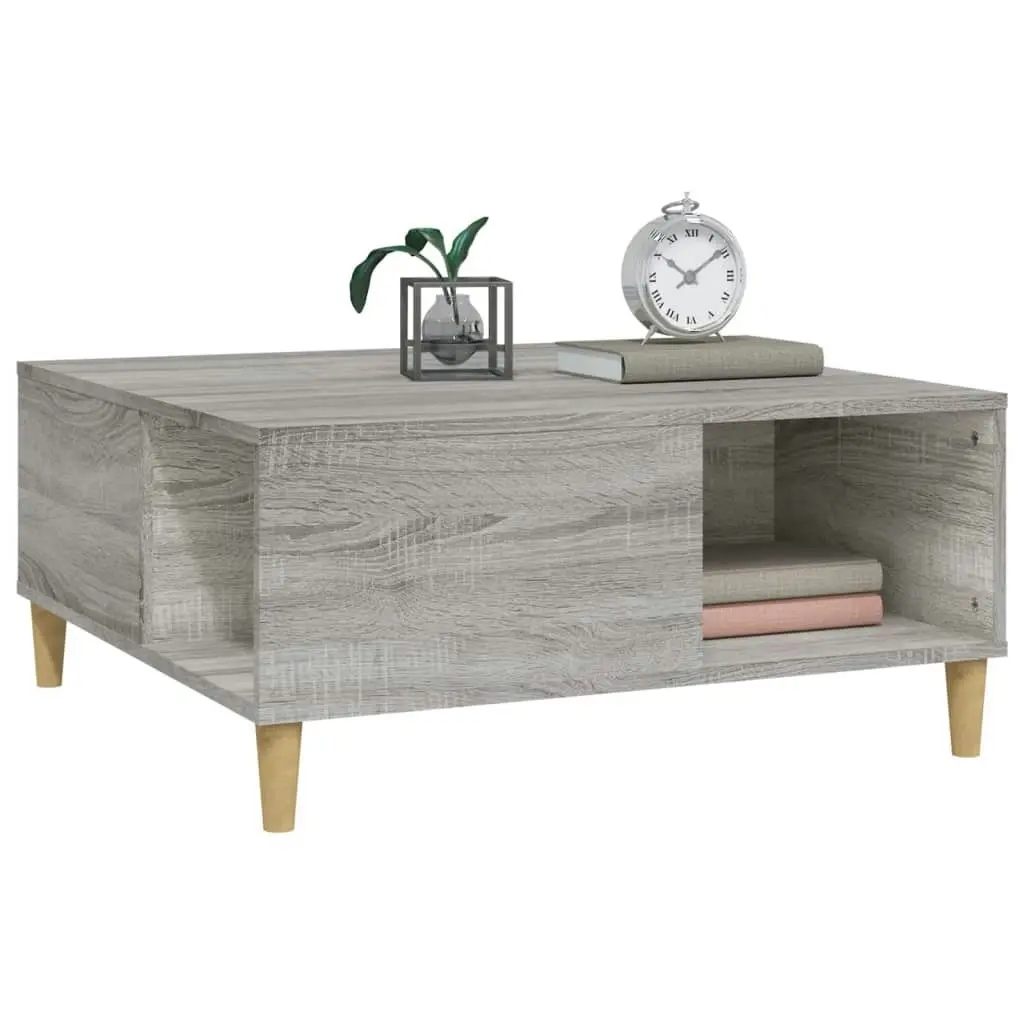 Coffee Table Grey Sonoma 80x80x36.5 cm Engineered Wood 821098