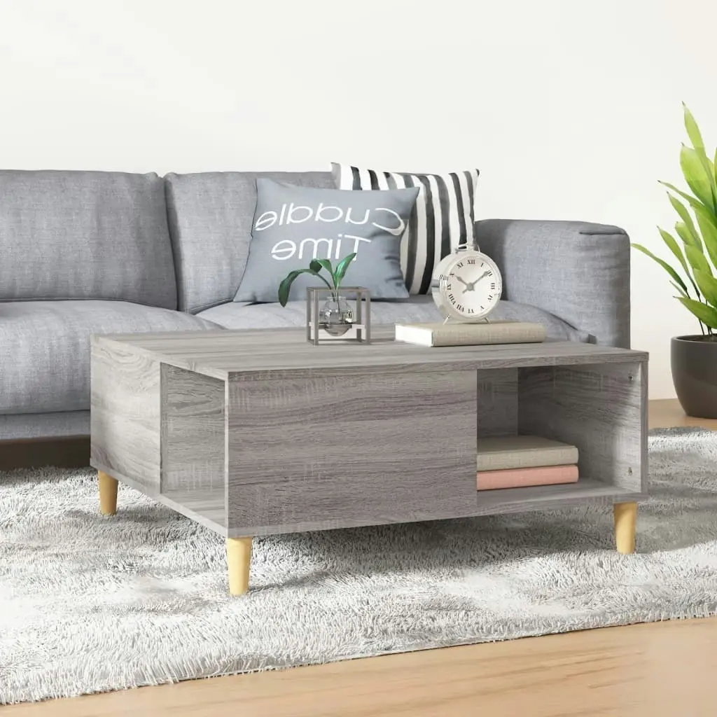 Coffee Table Grey Sonoma 80x80x36.5 cm Engineered Wood 821098