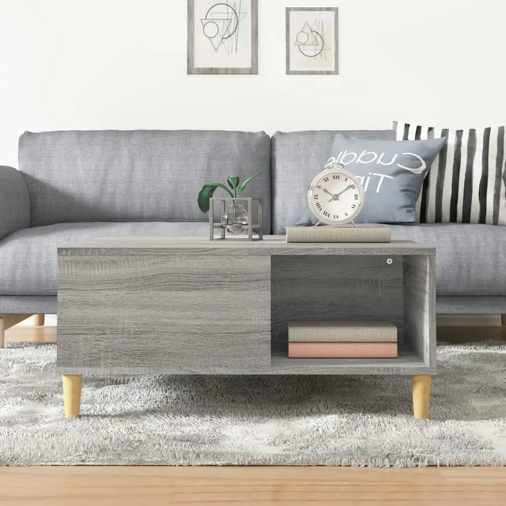 Coffee Table Grey Sonoma 80x80x36.5 cm Engineered Wood 821098