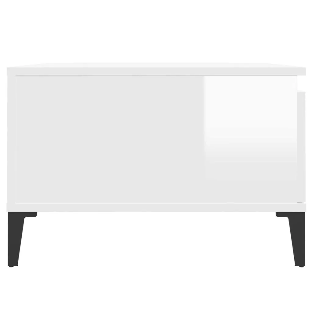 Coffee Table High Gloss White 55x55x36.5 cm Engineered Wood 821086