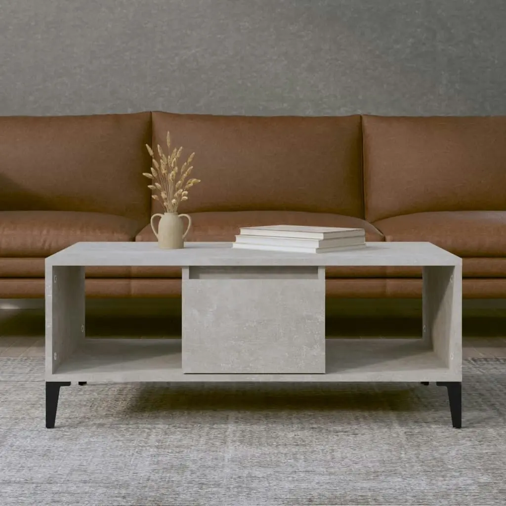 Coffee Table Concrete Grey 90x50x36.5 cm Engineered Wood 821072