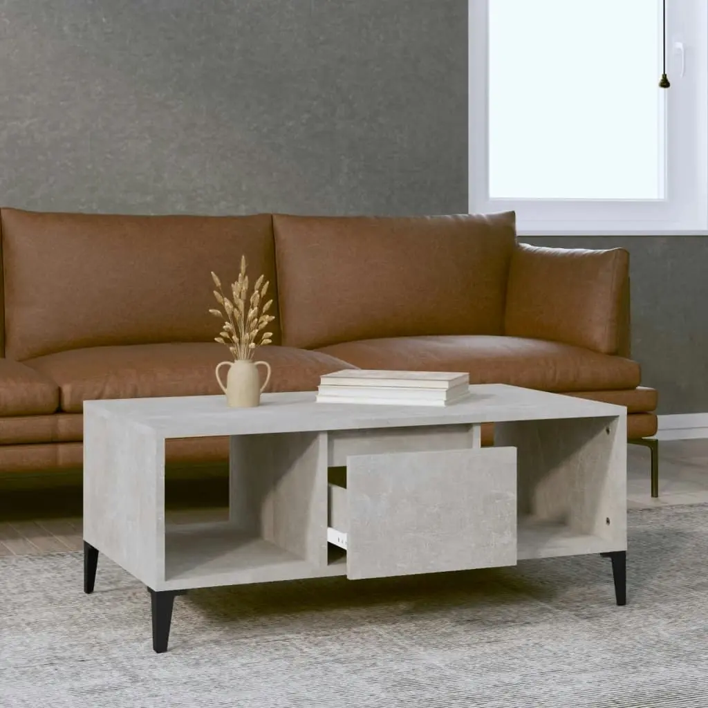 Coffee Table Concrete Grey 90x50x36.5 cm Engineered Wood 821072