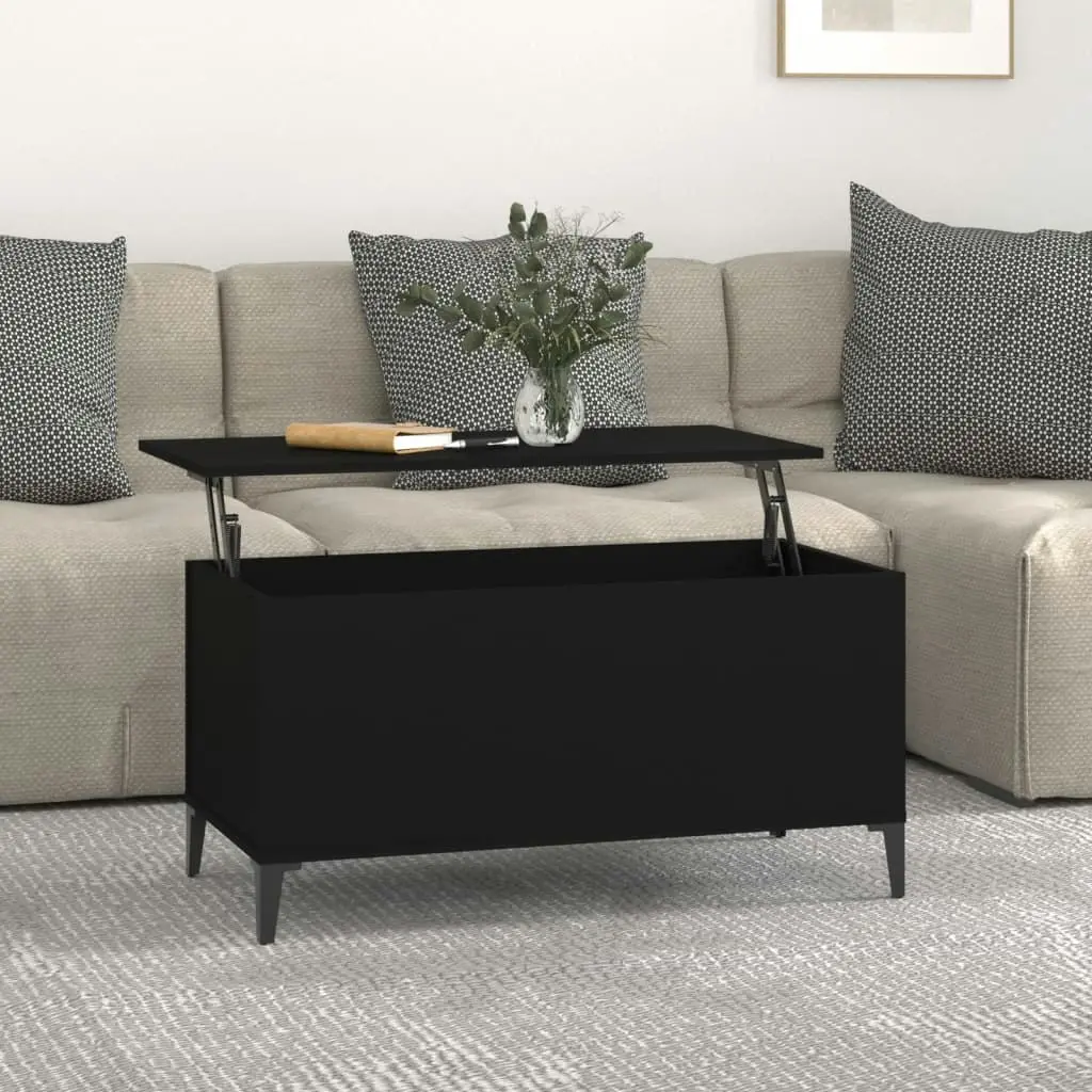 Coffee Table Black 90x44.5x45 cm Engineered Wood 819589