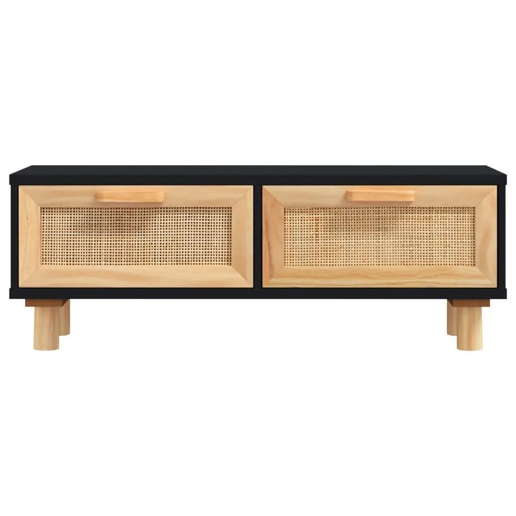 Coffee Table Black 80x40x30 cm Engineered Wood&Solid Wood Pine 345622