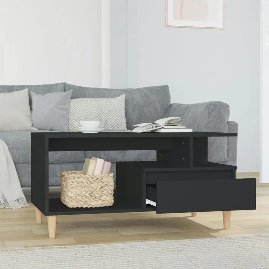 Coffee Table Black 90x49x45 cm Engineered Wood 819613