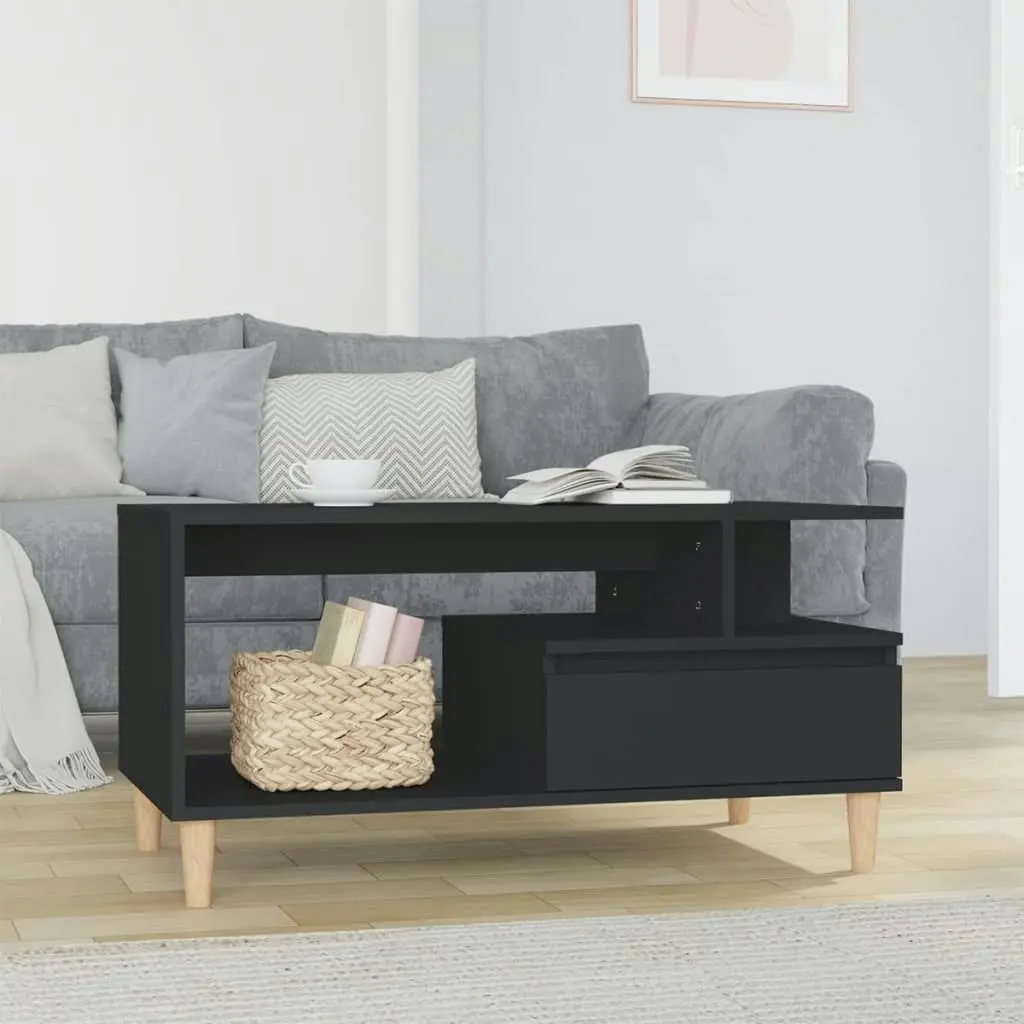 Coffee Table Black 90x49x45 cm Engineered Wood 819613