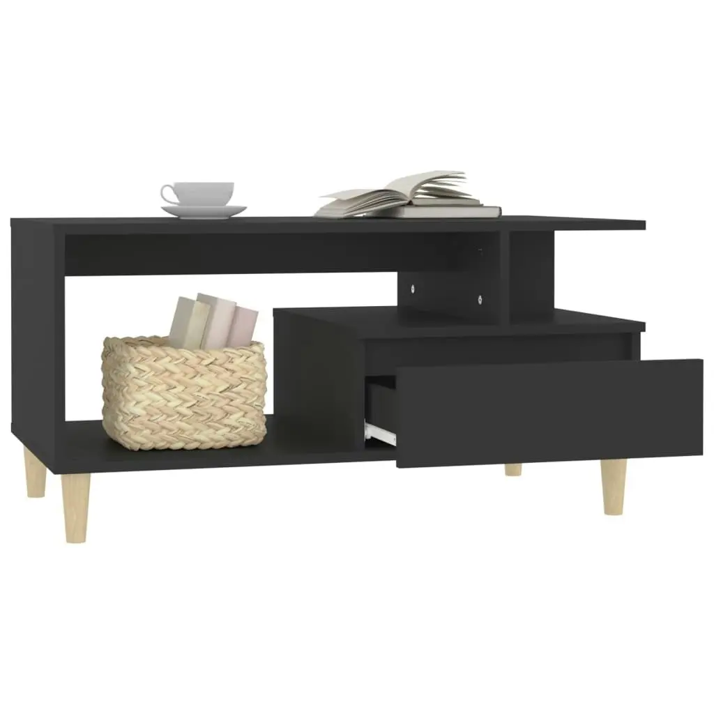 Coffee Table Black 90x49x45 cm Engineered Wood 819613