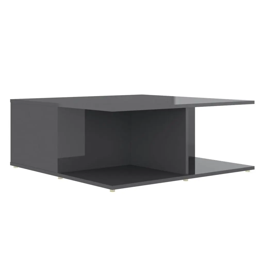 Coffee Table High Gloss Grey 80x80x31 cm Engineered Wood 806884