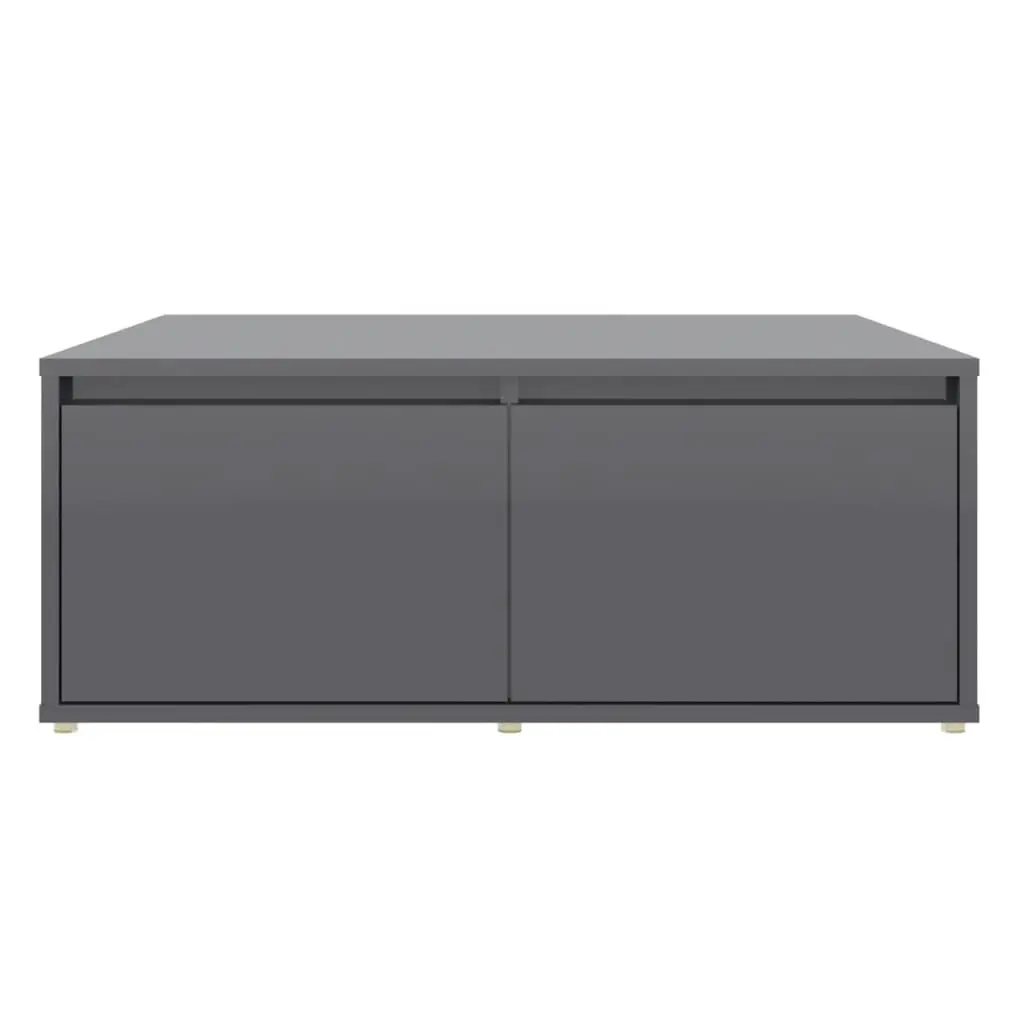 Coffee Table High Gloss Grey 80x80x31 cm Engineered Wood 806884