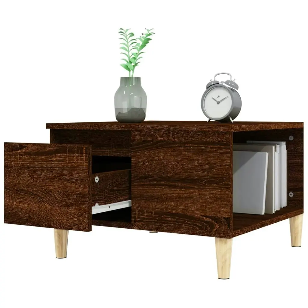 Coffee Table Brown Oak 55x55x36.5 cm Engineered Wood 821083