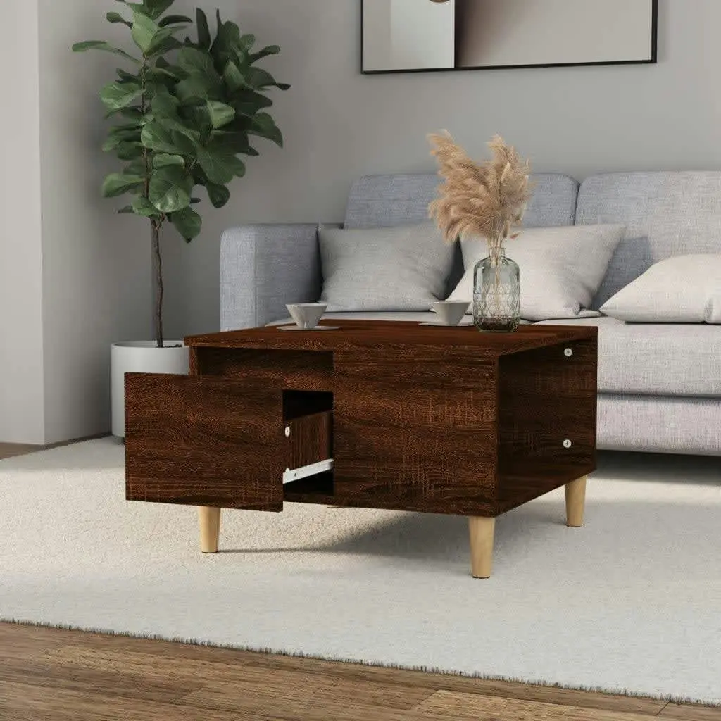 Coffee Table Brown Oak 55x55x36.5 cm Engineered Wood 821083