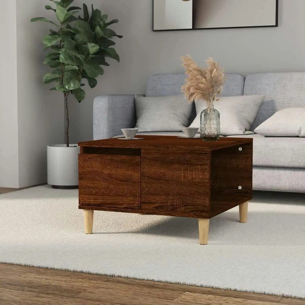 Coffee Table Brown Oak 55x55x36.5 cm Engineered Wood 821083