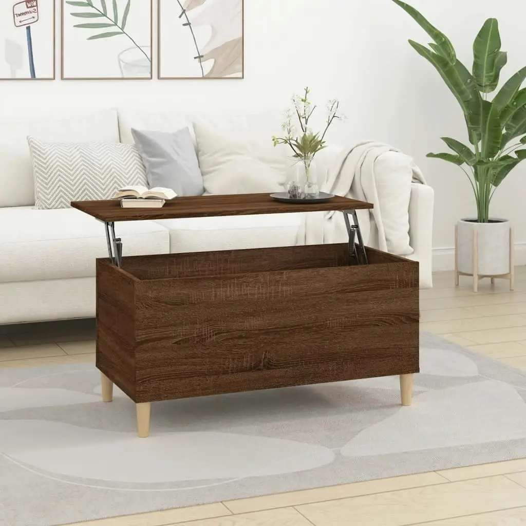 Coffee Table Brown Oak 90x44.5x45 cm Engineered Wood 819587