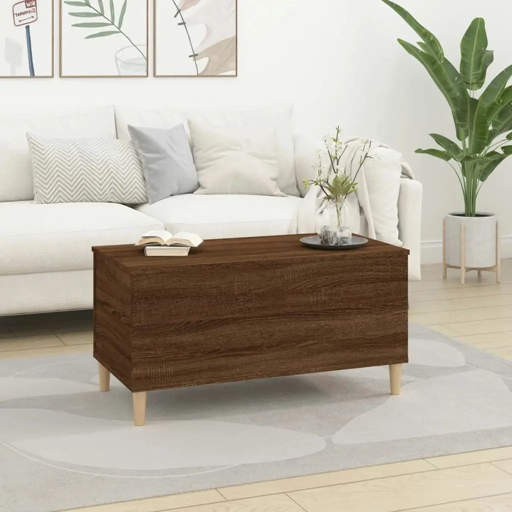 Coffee Table Brown Oak 90x44.5x45 cm Engineered Wood 819587