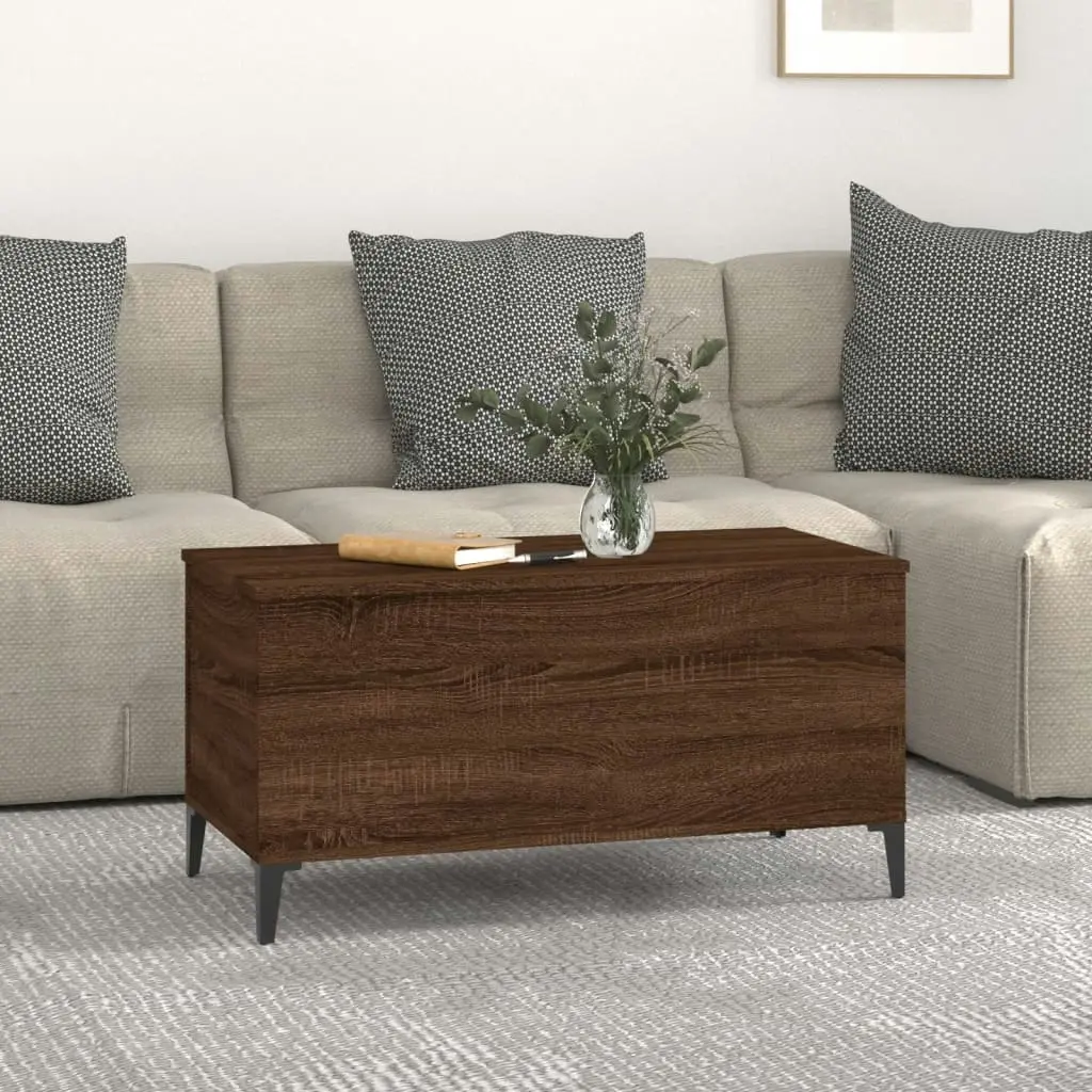 Coffee Table Brown Oak 90x44.5x45 cm Engineered Wood 819595