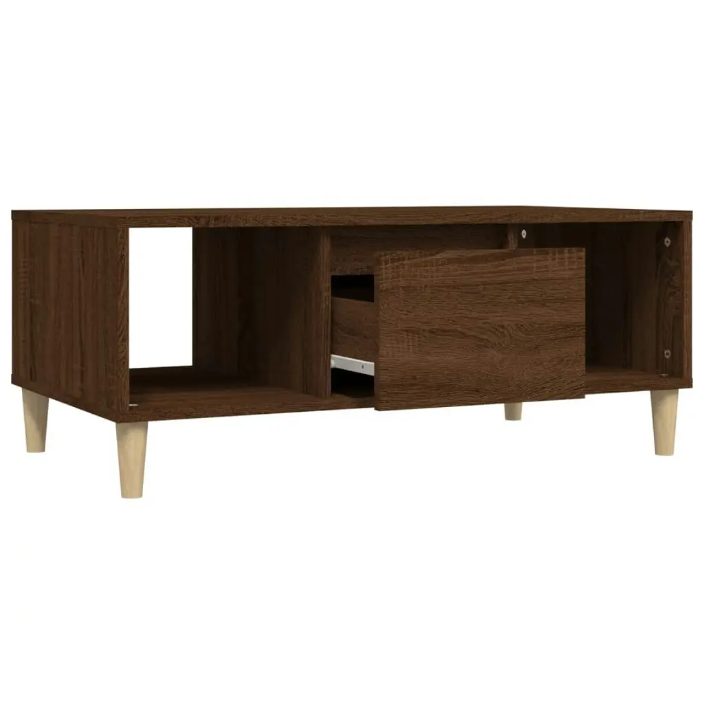 Coffee Table Brown Oak 90x50x36.5 cm Engineered Wood 821067