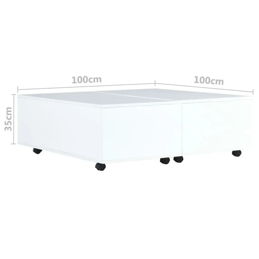 Coffee Table High Gloss White 100x100x35 cm 283724