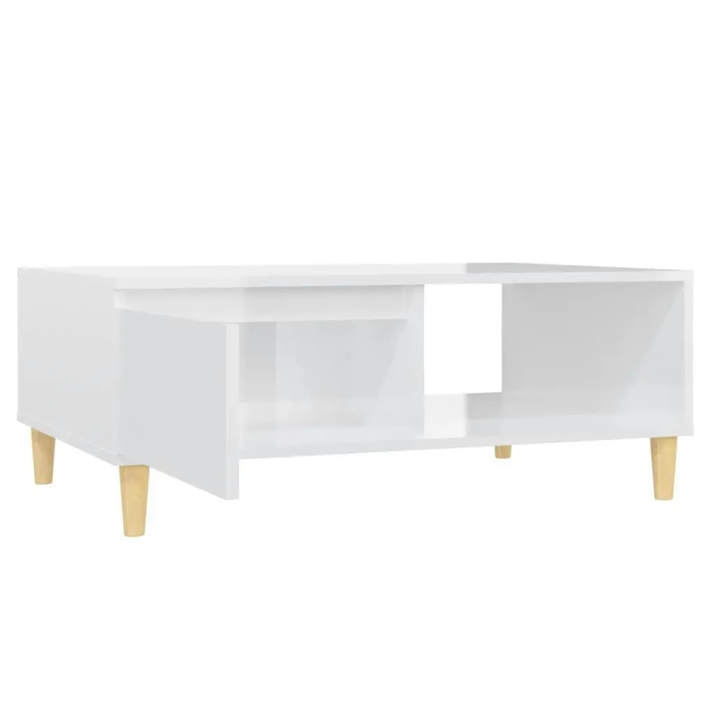 Coffee Table High Gloss White 90x60x35 cm Engineered Wood 806001