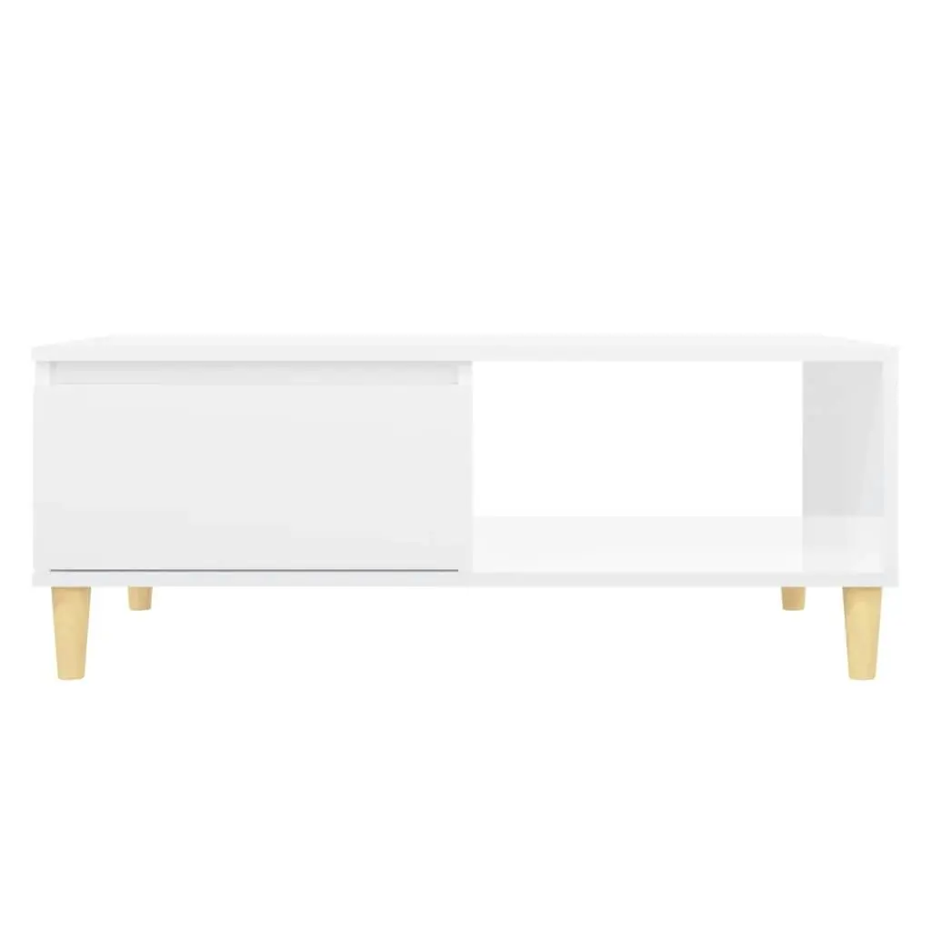 Coffee Table High Gloss White 90x60x35 cm Engineered Wood 806001