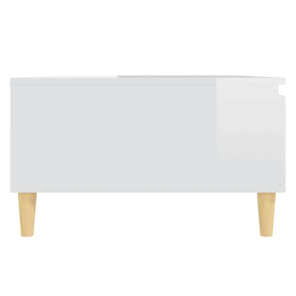 Coffee Table High Gloss White 90x60x35 cm Engineered Wood 806001