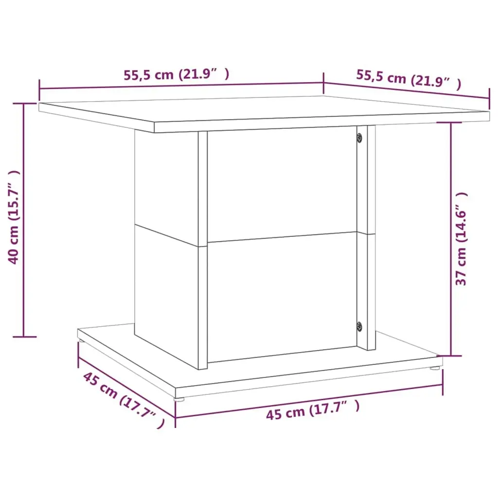 Coffee Table Smoked Oak 55.5x55.5x40 cm Engineered Wood 813095