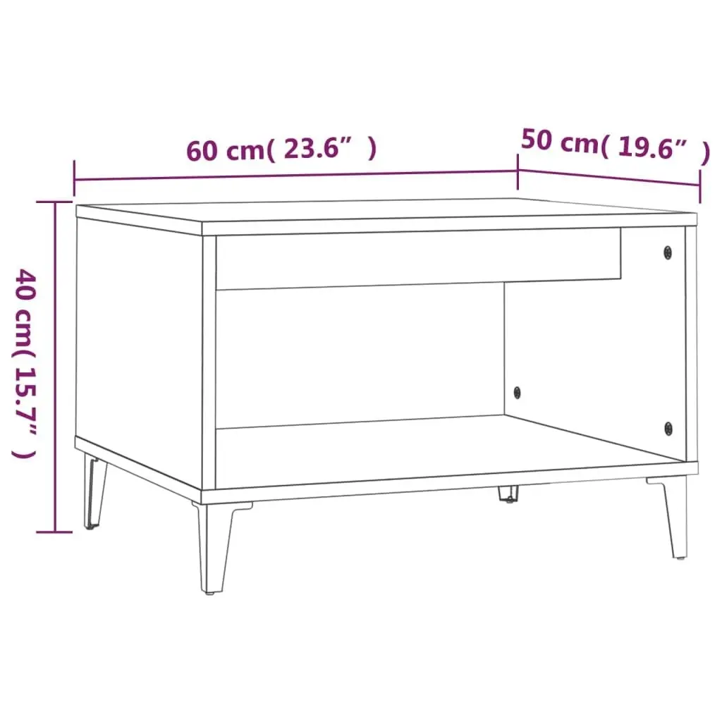 Coffee Table Smoked Oak 60x50x40 cm Engineered Wood 817522