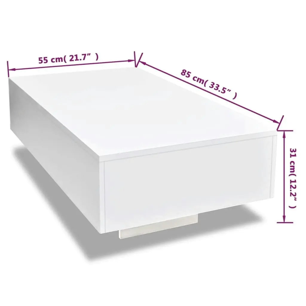 Coffee Table High Gloss White 244022