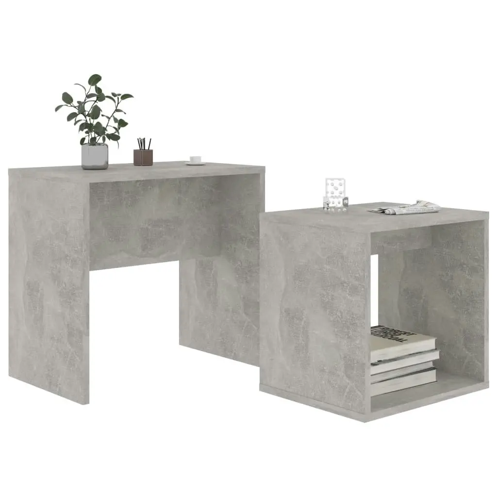 Coffee Table Set Concrete Grey 48x30x45 cm Engineered Wood 802889