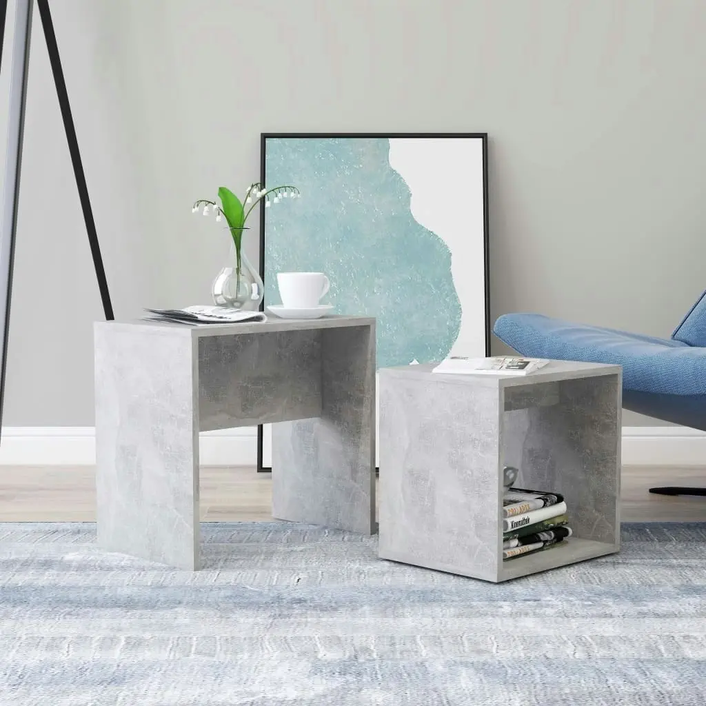 Coffee Table Set Concrete Grey 48x30x45 cm Engineered Wood 802889