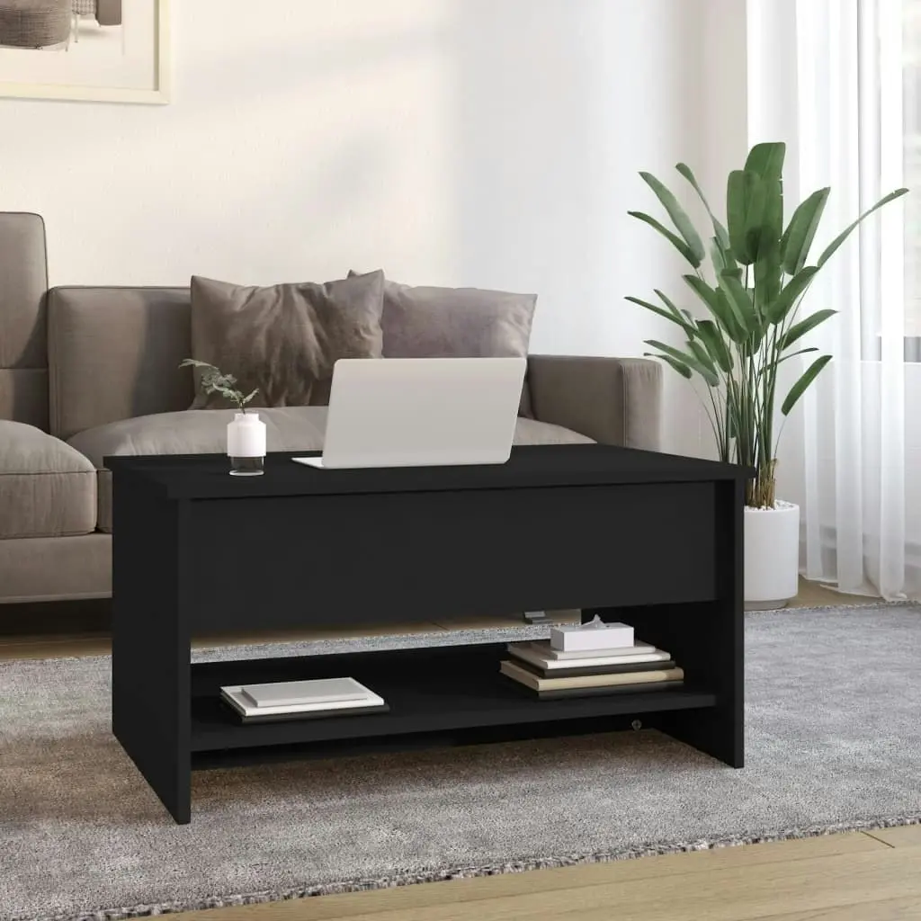 Coffee Table Black 80x50x40 cm Engineered Wood 809657