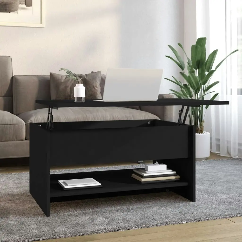 Coffee Table Black 80x50x40 cm Engineered Wood 809657