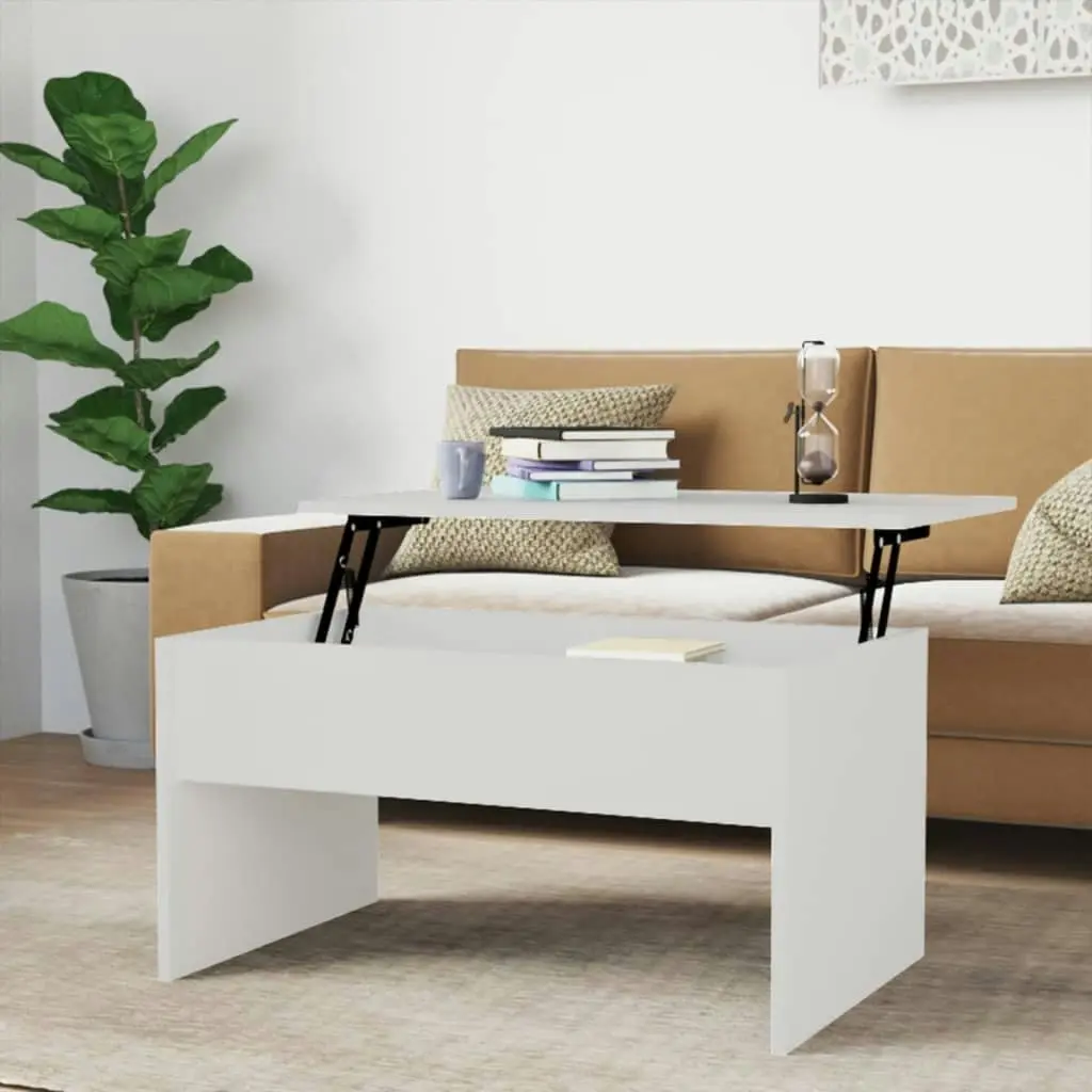 Coffee Table High Gloss White 80x50.5x41.5 cm Engineered Wood 809644